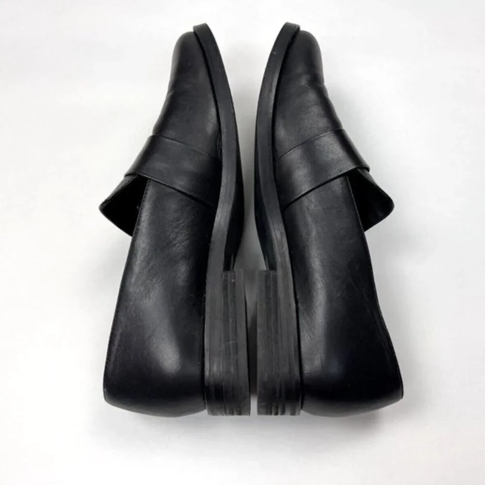 Eileen Fisher Hayes Smooth Leather Loafer Women 9 EUC Slip on 1'' Platform Black